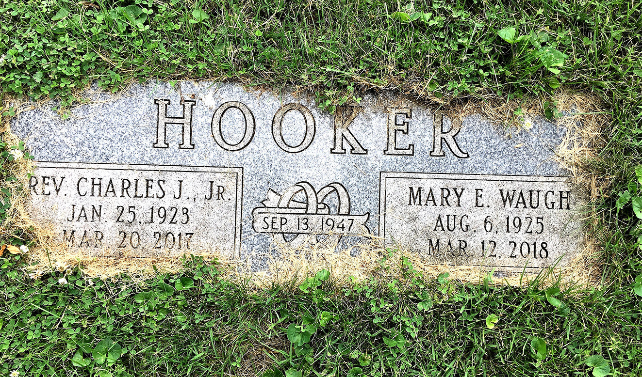 Photo of headstones/Mary E Waugh 1925-2018 hdstn Mechanicsburg Silver Spring Pres cem PA
